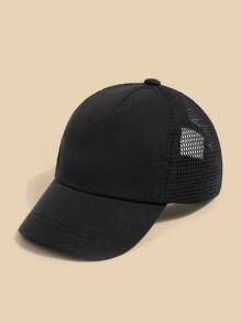 1顶幼儿棒球帽，防紫外线透气网眼男婴棒球帽，可调节户外沙滩遮阳帽 - 黑色 - 查看 6