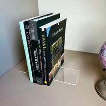 Suporte e Bibliocanto de Livros Apoio Leitura Quarto Sala Estudo Aparador - Transparente - Visão 4