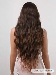 HAIRCUBE 26 And 30 Inch Long Curly Wigs With Bangs Brown Wavy Wigs Loose Super Long Wavy Wig For Women Synthetic Wigs For Girls Daily Party Use Black Heat Resistant Long Curly Wave Wig. - 漸層棕色 - 查看 5