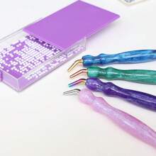 New Resin Diamond Painting Pen,Diamond Art Pen With Purple Multifunctional Metal Screw Thread Tips, 5D Diamond Painting Tool Accessories For Diamond Painting Nail Art Cross Stitch Decoration Diamond Art - Multicolor - View 8
