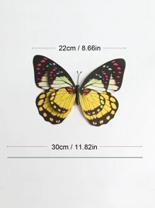 5 piezas Estacas de madera con mariposas de colores aleatorios de 7cm/22cm para decoración - Multicolor - Ver 13