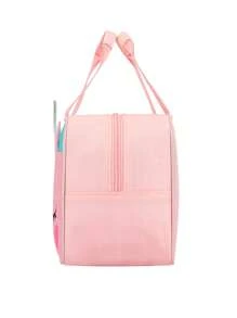 1入組兒童可愛卡通獨角獸印花便攜式午餐包，簡約大容量午餐盒收納袋，時尚手提保溫午餐袋，適用於女孩學生辦公室職員帶午餐旅行戶外野餐保溫使用