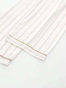 1 Conjunto de pijama de Top de manga larga y Pantalones largos, de primavera/otoño, de material amigable con la piel, de apertura frontal, para uso en casa y de vacaciones