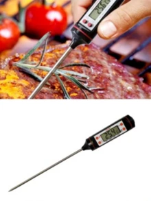 Termômetro Culinário Cozinha Digital Espeto Carnes Molhos Chocolate - Preto - Visão 5