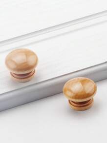 Solid Wood Constellation Patterned Handle, Mushroom-Shaped Handle, Twelve Constellation Wooden Handle, Drawer Handle, Cabinet Door Handle, Furniture Handle, 1-Hole Round Shape Handle For Cabinets, Shoe Cabinets, Wardrobes, European-Style Door Knob With Screws, Aries, Taurus, Gemini, Cancer, Leo, Virgo, Libra, Scorpio, Sagittarius, Capricorn, Aquarius, Pisces - Multicolor - View 1