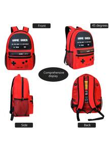 Mochila de regreso a la escuela para niños - Mochila para niños gamers para niños, niños y adolescentes, escuela primaria y secundaria - Mochilas para niños de 6 a 18 años, mochila escolar de videojuegos de 16 pulg. para viajes