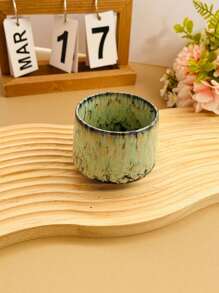 1 件窑变陶瓷白色饮水杯，宫廷风格咖啡杯，办公室水杯，190 毫升学校用品返校 - 藍色 - 查看 11