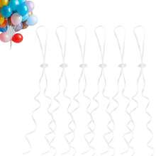 1 paquete de Cierres de globos con helio con cordón, paquete de 50 + 1 rollo de cinta de globos para hacer guirnaldas de globos, cierre de globo blanco, cuerda de globo con helio para boda/fiesta de cumpleaños/fiesta - Multicolor - Ver 1