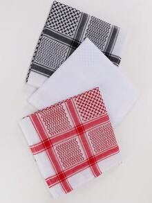 1 pièce Foulard carré en jacquard/écharpe pour la tête - Multicolore - Voir 9