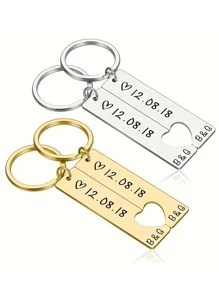 1 Pair Custom Valentines Day Custom Personalized Anniversary Gifts For Her Girlfriend Him Boyfriend, Engraved Coordinates Keychain Wifey Hubby Couple