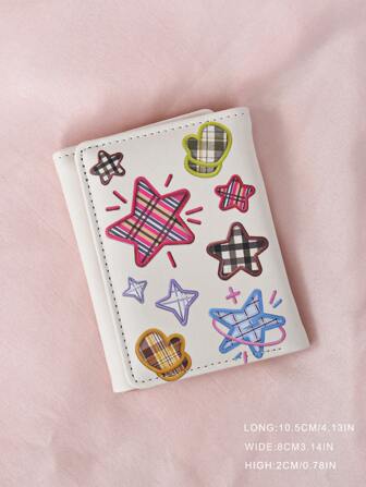 Cartera de mujer plegable de diseño estelar de 2024 con gran capacidad, estilo cortó para mujer, cartera de monedas, cartera pequeña, cartera linda