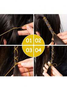 1 件全新个性化金色脏辫发绳，5 米长，嘻哈银色编织发带，简约时尚发饰 - 彩色 - 查看 7