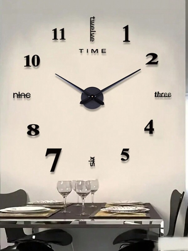 1 Pc, Large DIY Digital Pattern Wall Clock, Acrylic Wall Clock, Frameless Wall Clock, Silent Clock, Living Room, Bedroom Room Decoration, Home Decoration, Kitchen, Office Decoration,Home Decor ,Room Decor Clock Wall Bedroom Decor Dormitory Decor Back To School