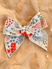 Süße Haarspange mit Schleifenstickerei, geeignet für tägliche Haardekoration, Valentinstag, Valentinstagsklemmen, Haarklammern, Haarspangen, Schulsachen, elegant, College, Schleifen, Haraccessoires, Kopfschmuck - Verschiedenfarbig - Übersicht 1