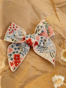 Süße Haarspange mit Schleifenstickerei, geeignet für tägliche Haardekoration, Valentinstag, Valentinstagsklemmen, Haarklammern, Haarspangen, Schulsachen, elegant, College, Schleifen, Haraccessoires, Kopfschmuck - Verschiedenfarbig - Übersicht 3