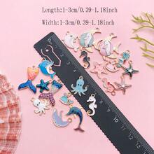 5/20pcs Mixed Ocean Beach Charms Gold Plated Enamel Mermaid Tail Whale Tail Charms Pendant For Jewelry Making Necklace Bracelet Earring DIY Jewelry Accessories Charms - One Size Fits All - View 2