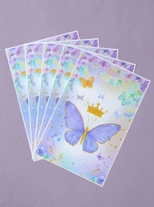 25 piezas de bolsas de regalo con estampado de mariposas moradas, suministros de decoración para fiesta de cumpleaños, fiesta familiar, día festivo, bolsas de regalo de agradecimiento, suministros multiusos para envolver regalos, Navidad, Día de San Valentín