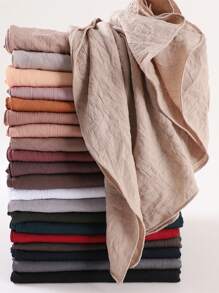 1 件装 女士时尚纯色印花头巾围巾长披肩头巾头巾头带面纱衣服 - 彩色 - 查看 10