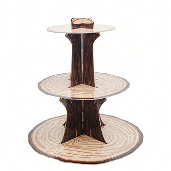 1 件树桩主题纸杯蛋糕架，返校节主题