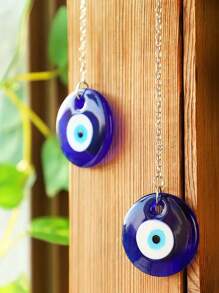 1pc/2pcs Blue Evil Eye Wall Hanging Decoration Home Wind Chime Hanging Decoration Amulet Car Rear View Mirror Hanging Holiday Gift,Home Decor ,Room Decor,Wall Decor