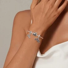 WOSTU 1pc 925 Sterling Silver Vintage Car Train Bead Cool Motorcycle Bicycle Pendant Charm Fit Women Female DIY Braclete And Necklace Fine Jewelry Making