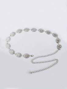 女士波西米亚西部风复古金属雕刻细节腰链，适合万圣节、夏季、秋季、上学季等场合。 - 女士復古腰鏈 - 查看 14