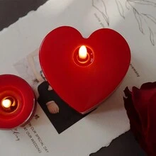 1入浪漫心形香薰蠟燭，完美用於婚禮小禮物、求婚、派對、家居裝飾等 - 彩色 - 查看 5