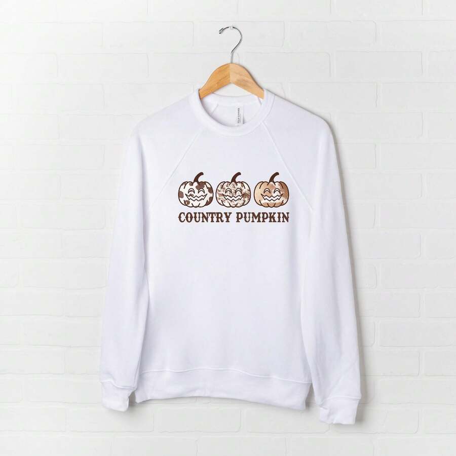 Country Pumpkin | Bella Canvas Sweatshirt - White - View 1