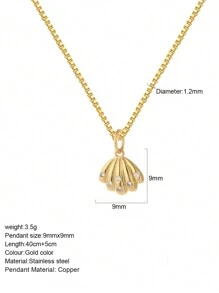 1pc Heart-Shaped Demon Eye, Star & Sun, Turtle, Bee, Conch Shaped Golden Pendant Necklace, Ocean Theme Stainless Steel Women's Jewelry - Yellow Gold - View 40