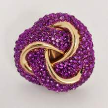 1 pièce Bague fleur de rose en métal 3D exagérée avec des strass, porter élégamment pour les occasions de fête décontractées, idéal pour la Saint-Valentin, la mère, la fête des mères, en cadeau