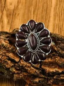 1 chiếc nhẫn đơn cho nữ, phong cách Bohemian Retro, làm bằng đá ngọc lam hình bầu dục, trang sức Bohemian phương Tây, thích hợp để đeo hàng ngày hoặc làm quà tặng cho bạn bè - R-11 - Xem 8