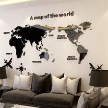 1 Set Creative Acrylic 3D Wall Stickers M70-Map Design, Used For Home Living Room Decoration TV Background Wall - Multicolor - View 5