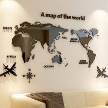 1 Set Creative Acrylic 3D Wall Stickers M70-Map Design, Used For Home Living Room Decoration TV Background Wall - Multicolor - View 6