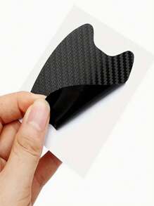 4pcs Car Door Handle Protection Stickers, Carbon Fiber Adhesive Film For Door Handle & Wrist Guard