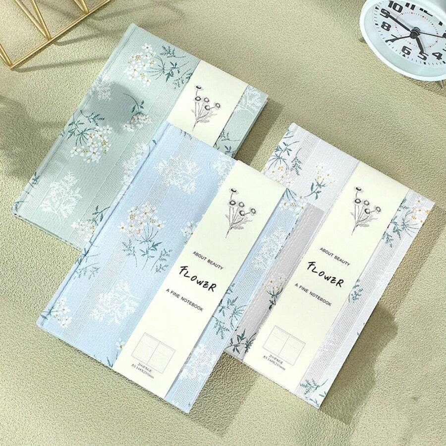 1pc A5 Hardcover Thick Notebook Chinese Style Press-Line Journal Back To School - A5 - View 1