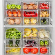 Kitchen Refrigerator Storage Box - Simple Sliding Organizer With Handle - Suitable For Storing Vegetables, Fruits, Beverages, Etc., Suitable For Refrigerators, Freezers, Storage Rooms, Cabinets, Etc - Clear - View 8