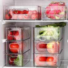 Kitchen Refrigerator Storage Box - Simple Sliding Organizer With Handle - Suitable For Storing Vegetables, Fruits, Beverages, Etc., Suitable For Refrigerators, Freezers, Storage Rooms, Cabinets, Etc - Clear - View 5