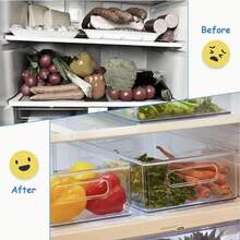 Kitchen Refrigerator Storage Box - Simple Sliding Organizer With Handle - Suitable For Storing Vegetables, Fruits, Beverages, Etc., Suitable For Refrigerators, Freezers, Storage Rooms, Cabinets, Etc - Clear - View 10