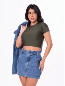 Women Skirts - 藍色 - 查看 5