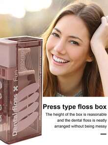 Portable Dental Floss Storage Box Home Automatic Pop-Up Storage Floss Box,Keep Your Dental Floss Clean And Tidy With This Portable, Convenient Storage Box! Random Printing Style - Multicolor - View 6
