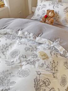 4pcs Bedding Set, Simple & Fresh Style, Soft & Skin-Friendly, Including 1 Duvet Cover, 1 Bed Sheet And 2 Pillowcases, Suitable For Dorm, Bedroom, Multiple Sizes Available