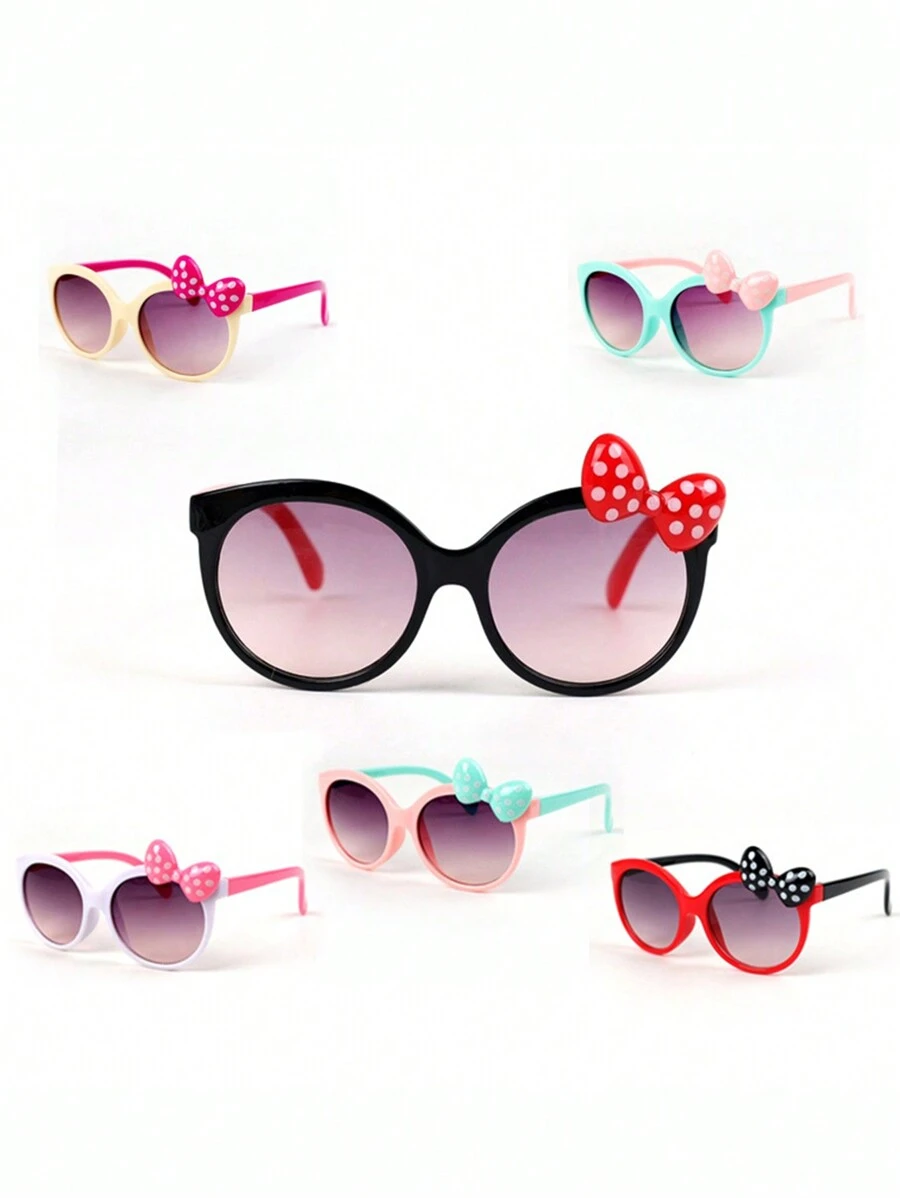 1 pieza Gafas con lazo adorables para niños, aptas para verano, juegos al aire libre, fotografía, uso diario y regalos para fiestas, adecuadas tanto para niños como para niñas - Multicolor - Ver 1