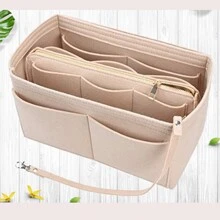 1pc Extra Large/Large/Medium/Small Felt Inner Lining Makeup Bag, Big Capacity Detachable Simple Organization Pouch