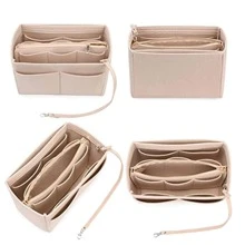 1pc Extra Large/Large/Medium/Small Felt Inner Lining Makeup Bag, Big Capacity Detachable Simple Organization Pouch