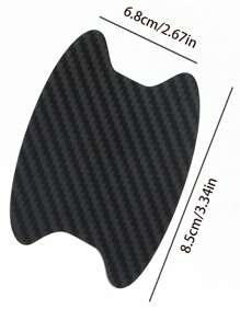 4pcs Car Door Handle Protection Stickers, Carbon Fiber Adhesive Film For Door Handle & Wrist Guard