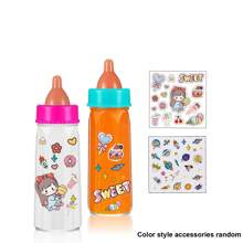 新生儿魔术奶瓶套装 + 2 个 DIY 贴纸，包括奶瓶、奶嘴配件，具有消失的牛奶和果汁效果，是节日和生日的完美礼物（随机颜色和款式）、家居装饰、带奶瓶的娃娃、娃娃魔术瓶、儿童奶瓶 - 彩色 - 查看 13