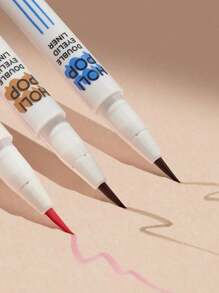 HOLIKA HOLIKA Holly Pop Dual-Tip Eyeliner Pencil 02 - Thick, Featherlight, Precise As Ink, 24-Hour Wear, Quick-Drying, Non-Tugging, Oil-Free, Portable Mini Size, Smudge-Proof For Sports, Suitable For Monolids, Graphic Eyeliner, Korean Makeup, 0.5g/0.01oz - 02 Intense - View 8