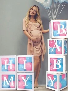 字母 A-Z/数字 0-9 气球盒装饰，宝宝名字，生日派对，迎婴派对装饰，性别展示装饰盒 - 白色 - 查看 5