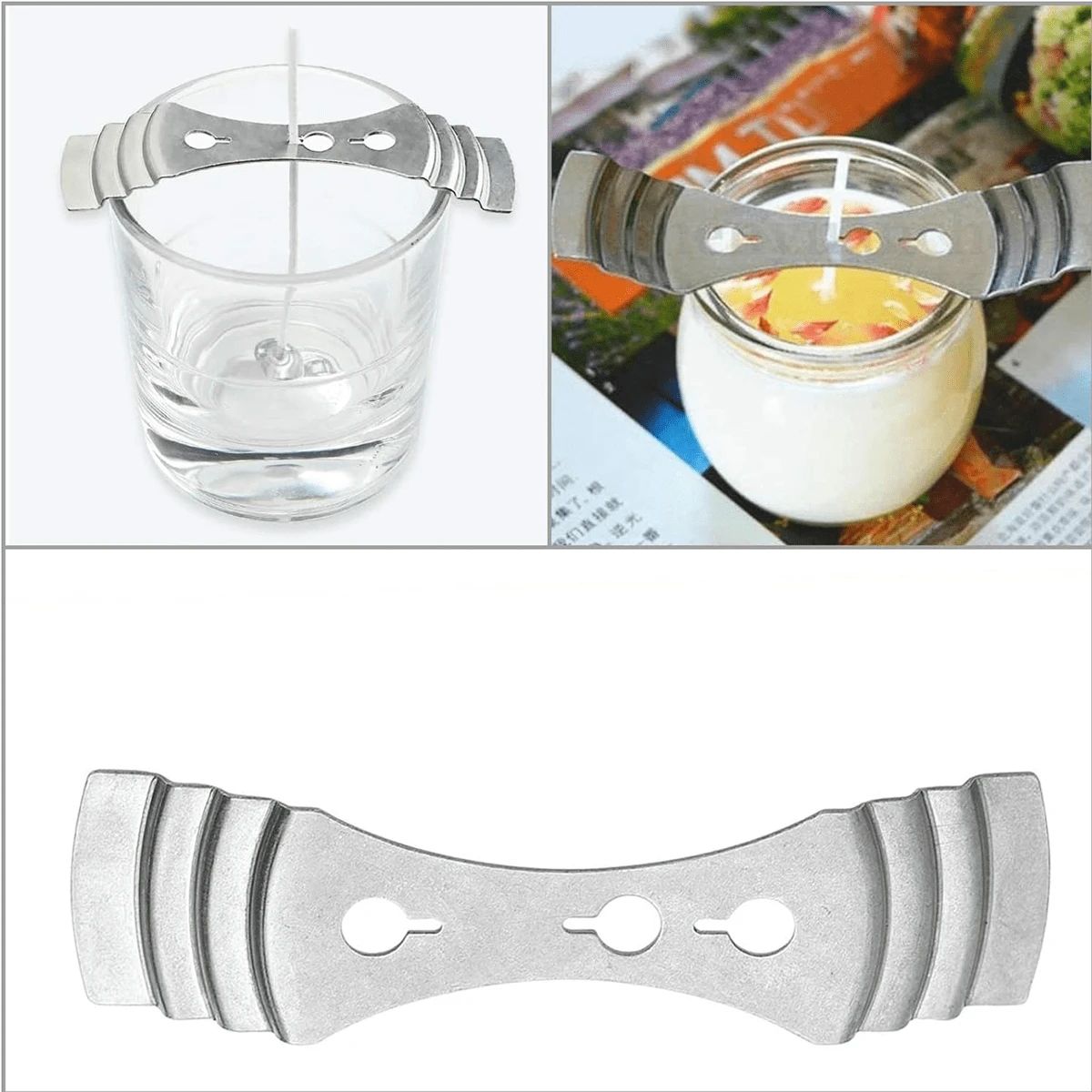 Candle Wicks 60 Pieces 10 Cm With 1 Candle Wick Holder And 3 Adhesive