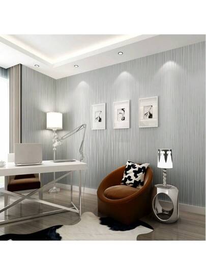 Roll Breathable Moderne Minimalist Thick Non Woven Wallpaper Stripe Pattern, Full Coverage Bedroom Living Room Home ation,Renovation Stickers Peel Wand Panels,Wall Paper, Wallpapers, ation Items Refresh Your Home,Rama view 3